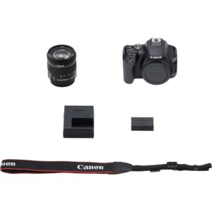 Canon EOS Rebel SL3 DSLR Camera with 18-55mm Lens (Black) + EOS Bag + Sandisk Ultra 64GB Card + Cleaning Set and More (Renewed)