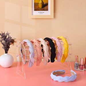 Suneerplay Headband Holder, Clear Headband Organizer, Acrylic Hair Hoop Display Stand, Hairband Rack Holder, Headband Storage Holder for Women and Girls