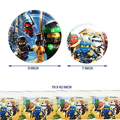 Heidaman Ninja Birthday Party Supplies Ninja Party Supplies Ninja Birthday Decorations Set Include Ninja Banners Balloons Cake Plates Ninja Tablecloth Cake Toppers(115pce)