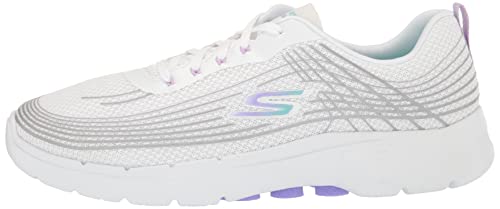 Skechers Women's GO Walk 6-Inner Joy Sneaker, White/Multi, 10