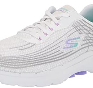 Skechers Women's GO Walk 6-Inner Joy Sneaker, White/Multi, 10