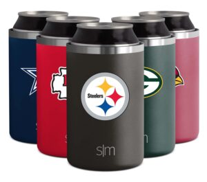 simple modern officially licensed nfl pittsburgh steelers gifts for men, women, dads, fathers day | insulated ranger can cooler for standard 12oz cans - beer, seltzer, and soda