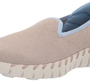 Skechers Women's GO Walk Smart 2-Stretch Knit Sneaker, Taupe/Blue, 7.5