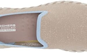 Skechers Women's GO Walk Smart 2-Stretch Knit Sneaker, Taupe/Blue, 7.5