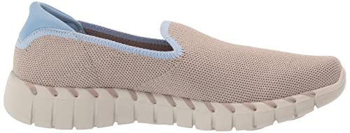 Skechers Women's GO Walk Smart 2-Stretch Knit Sneaker, Taupe/Blue, 7.5