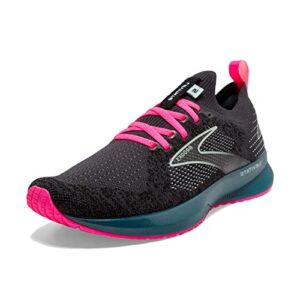 brooks women’s levitate stealthfit 5 neutral running shoe - black/blue/pink - 8.5