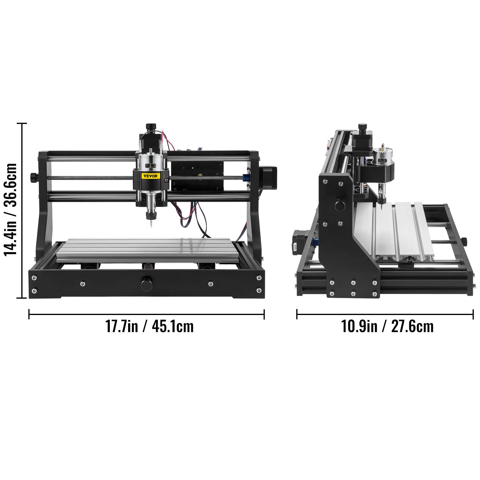 VEVOR CNC 3018-PRO Router Kit GRBL Control 3 Axis Plastic Acrylic PCB PVC Wood Carving Milling Engraving Machine, XYZ Working Area 300x180x45mm