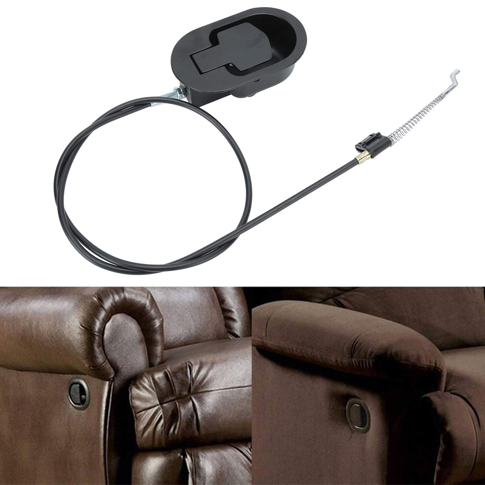 BORDSTRACT Sofa Chair Couch Release Lever, Plastic Recliner Replacement Parts with Cable Pull Recliner Handle(90mm)