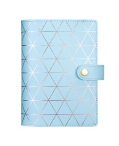 guokichy regenerated leather journal travel composition notebook filofax planner organiser personal memo (tiffblue, a6)