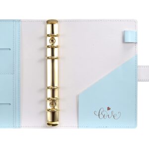 Guokichy Regenerated Leather Journal Travel Composition Notebook Filofax Planner Organiser Personal Memo (TiffBlue, A6)