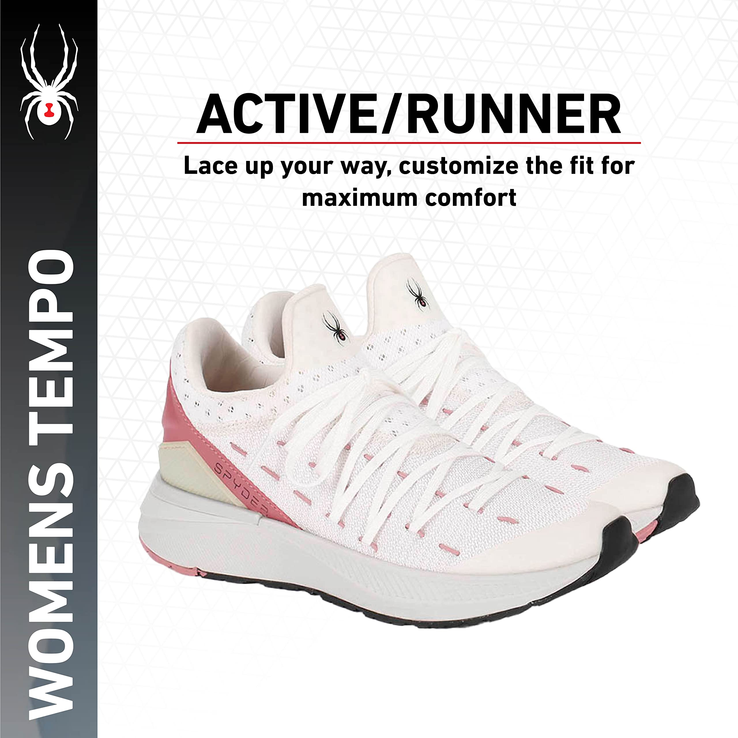Spyder Women's Road Running Shoes Tempo, White, 8