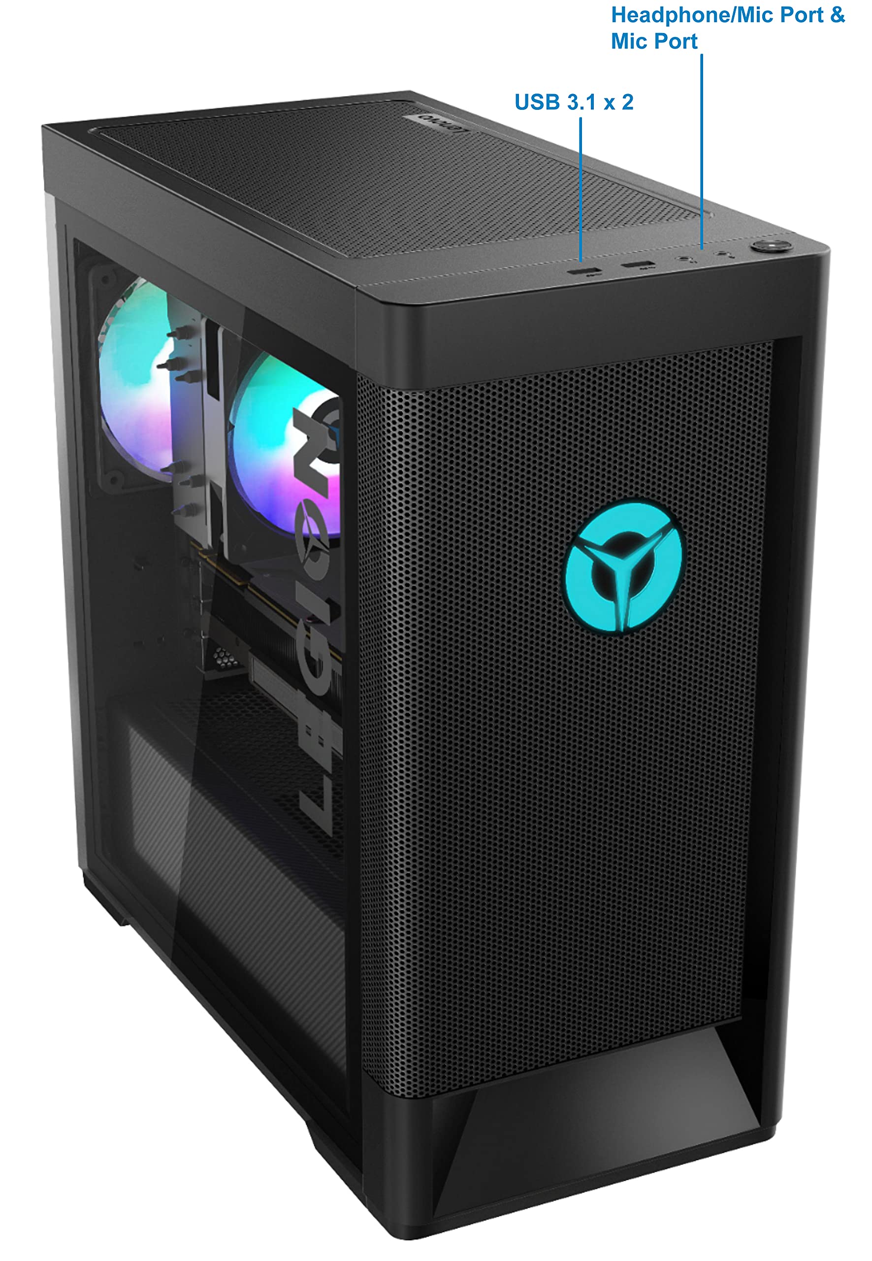 Lenovo Legion Tower 5 Gaming Desktop, i7-10700, 64GB RAM, 2TB NVMe SSD + 1TB SATA HDD, NVIDIA GeForce RTX 3050 8GB GDDR6, DisplayPort, HDMI, AX Wi-Fi, Bluetooth - Windows 11 Pro