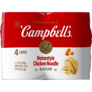 campbell's condensed homestyle chicken noodle soup, 10.5 ounce can (pack of 4)