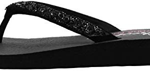 Skechers Women's Meditation-Daisy Delight Sport Sandal Black/Black 8 Wide