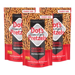 dot's homestyle pretzels 18 ounce family size original seasoned pretzel twists (3 pack)