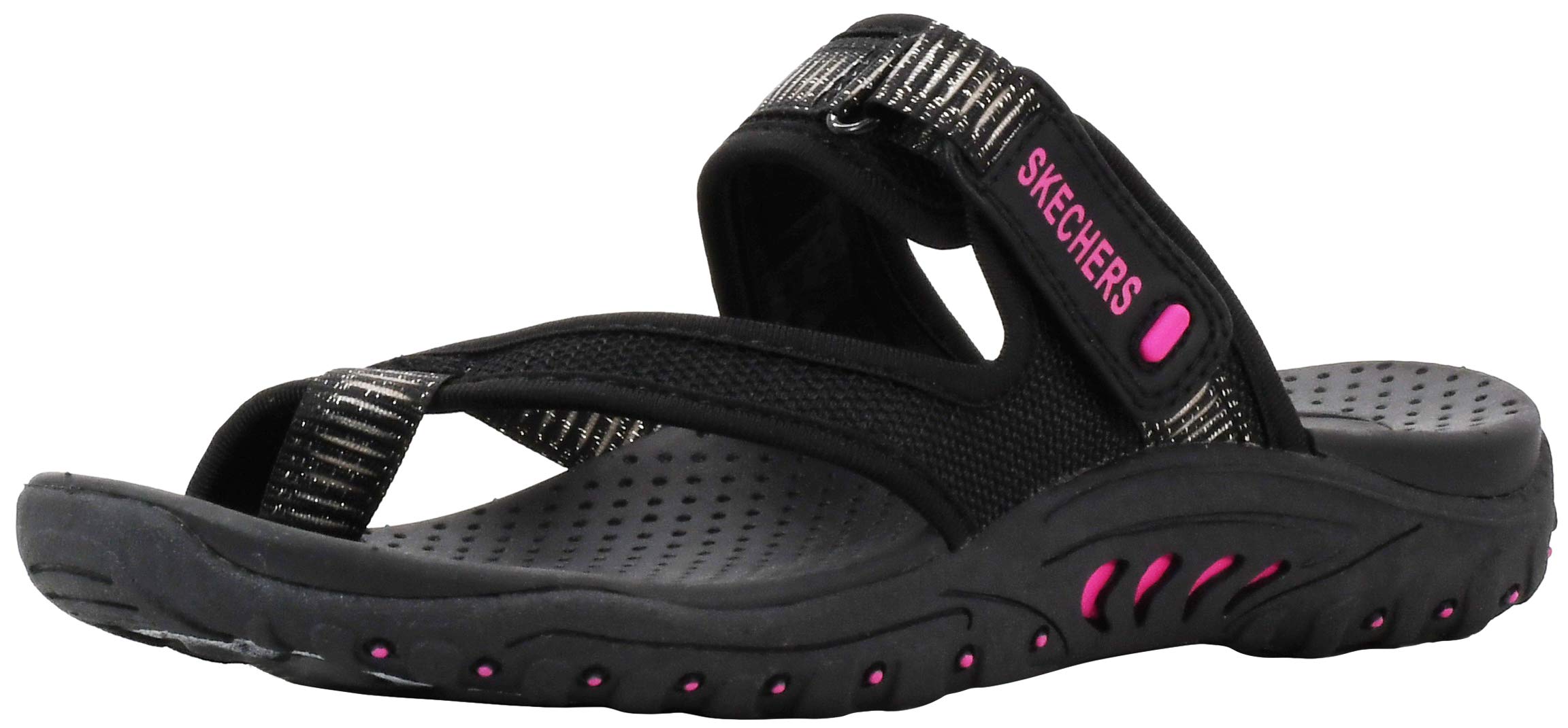 Skechers Women's Reggae-Seize The Day Sport Sandal Black/Fuchsia 6.5