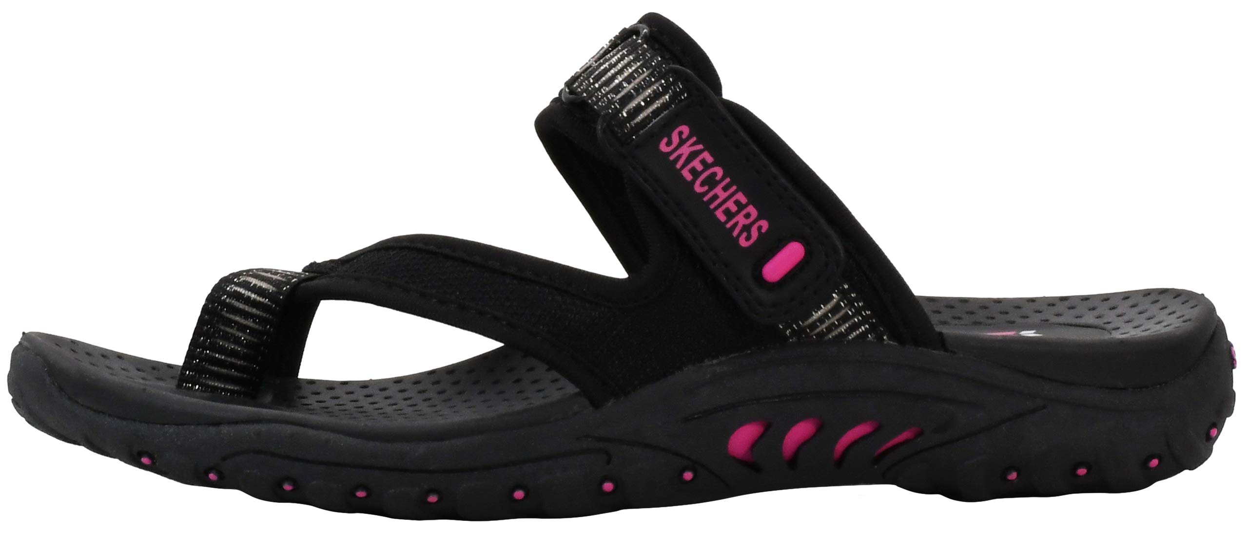 Skechers Women's Reggae-Seize The Day Sport Sandal Black/Fuchsia 6.5