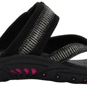 Skechers Women's Reggae-Seize The Day Sport Sandal Black/Fuchsia 6.5