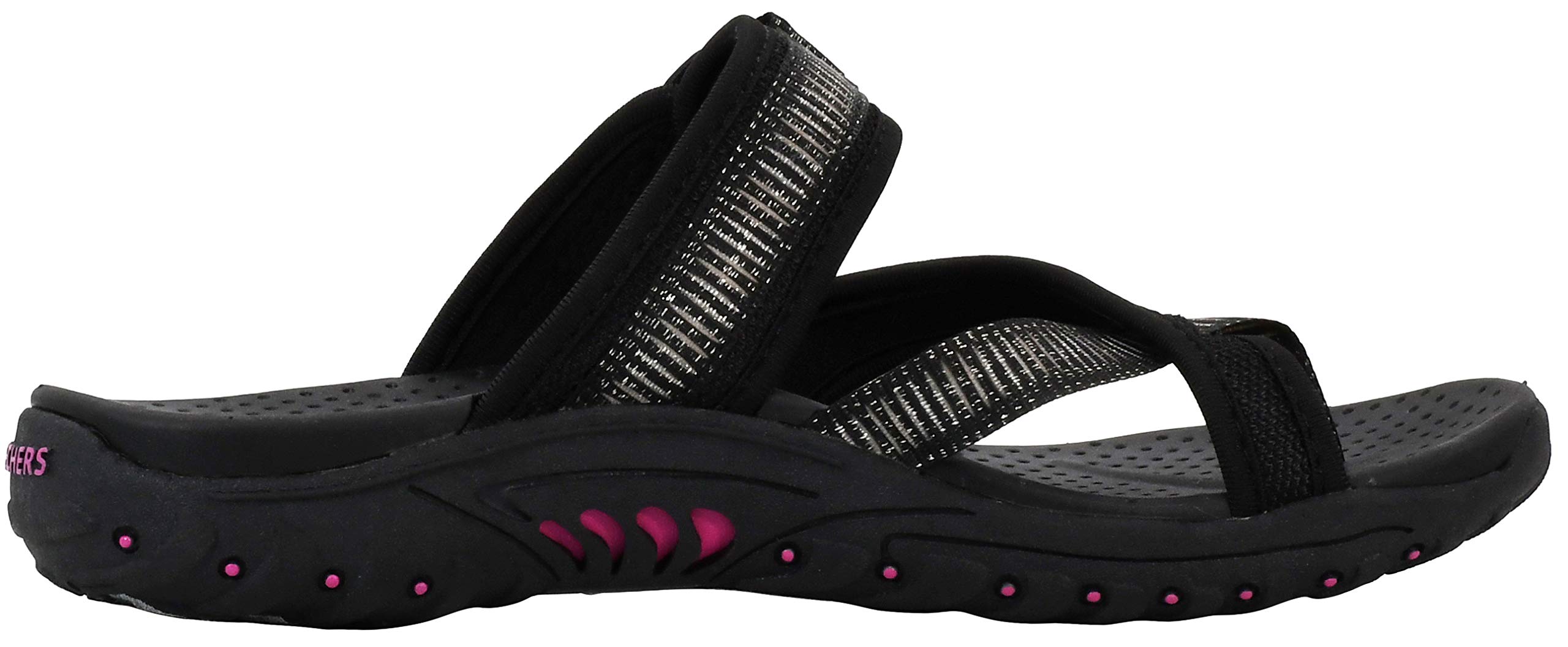 Skechers Women's Reggae-Seize The Day Sport Sandal Black/Fuchsia 6.5