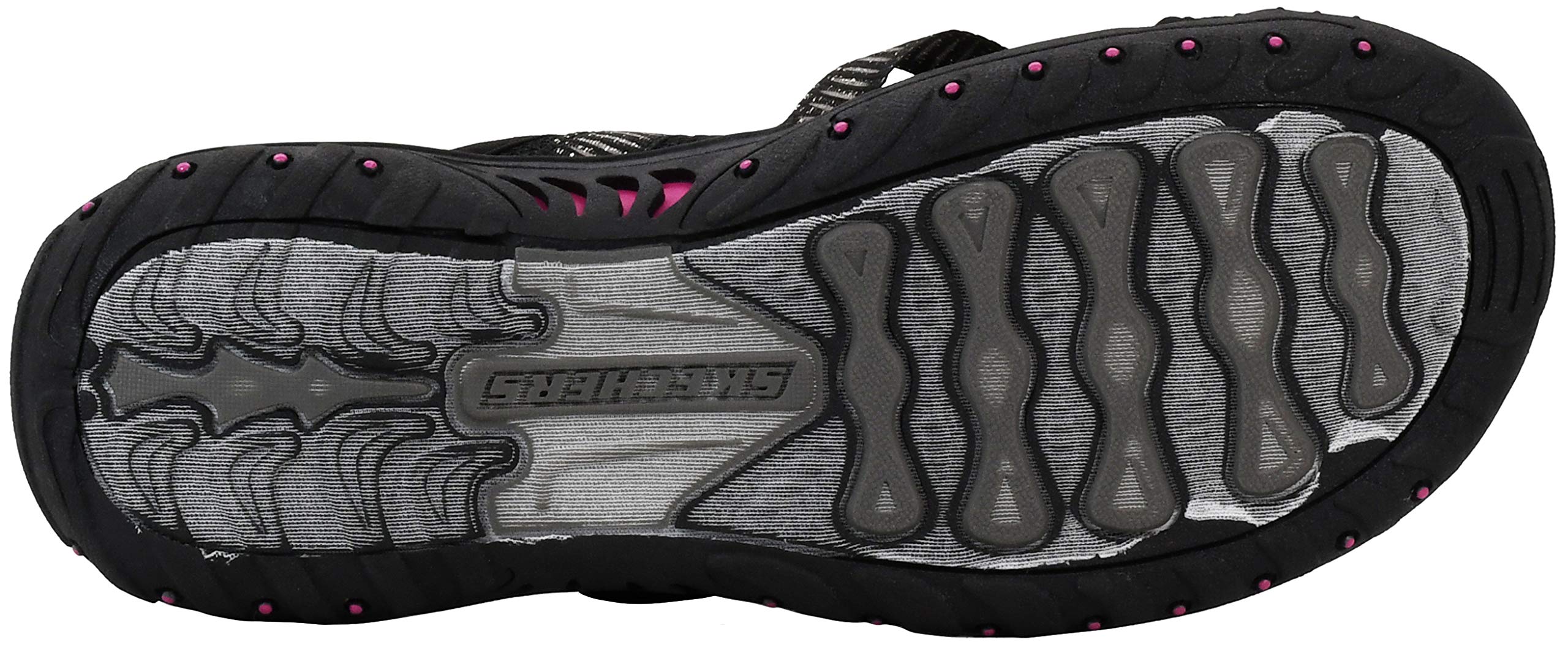 Skechers Women's Reggae-Seize The Day Sport Sandal Black/Fuchsia 6.5