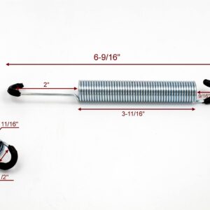 KUANYUOO 6-9/16" Replacement Recliner Sofa Chair Mechanism Tension Steel Spring 2Pcs - Long Neck Hook Style