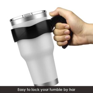 Tumbler handle fits for 30 OZ YETI Tumbler, OZARK TRAIL Tumbler, Rambler Tumbler (Black,Handle Only，Cup not Include)