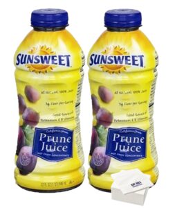 sunsweet prune juice, 32 ounce (2-pack) with bay area marketplace napkins