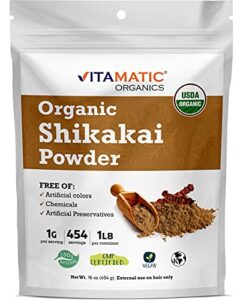 vitamatic certified usda organic shikakai powder 1 pound (16 ounce)