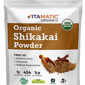 Vitamatic Certified USDA Organic Shikakai Powder 1 Pound (16 Ounce)