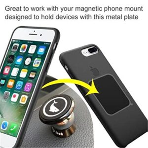 Replacement Metal Plates Set 16 Pack for Magnetic Car Mount. Kit of 16 Magnets for Back of Phone Case. Black Rectangular Iron Stickers Without Holes Discs. 3M Adhesive Backing Steel Sheets.