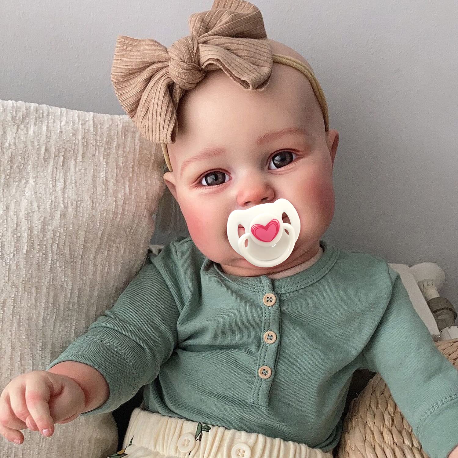 Anano Reborn Baby Doll Newborn 24 Inches Silicone Reborn Toddler Doll Hand Drawn Veins Baby Doll Real Life Size Baby Doll Toy for Age 3+ Birthday Gift Therapy for Dementia Patient
