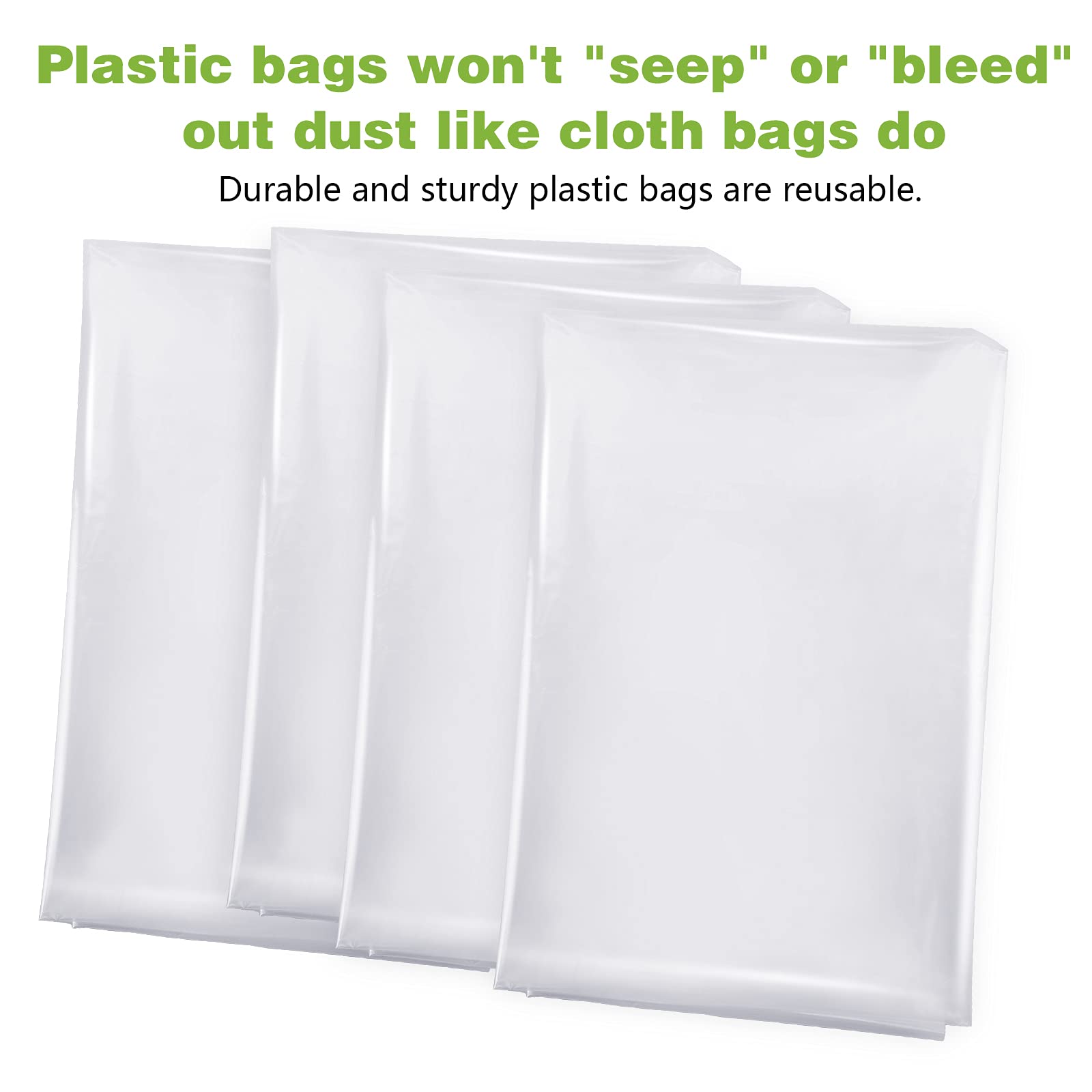 4 Pieces Dust Collector Bags Compatible with Harbor Freight Central Machinery 70 Gallon, Replacement Plastic Clear Dust Collectors for Woodworking, Compatible with Meeting Spec for 97869, 61790 Model