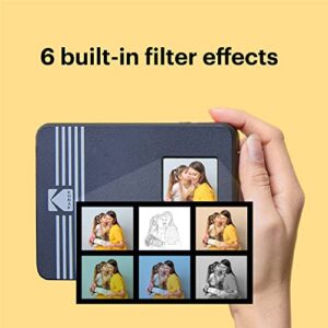 KODAK Mini Shot 3 Retro 4PASS 2-in-1 Instant Digital Camera and Photo Printer (3x3 inches) Initial 8 Sheets + 60 Sheets Gift Bundle, White (NOT Zink)