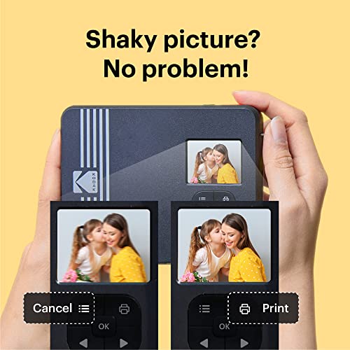 KODAK Mini Shot 3 Retro 4PASS 2-in-1 Instant Digital Camera and Photo Printer (3x3 inches) Initial 8 Sheets + 60 Sheets Gift Bundle, White (NOT Zink)