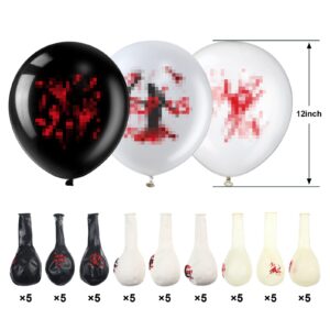 45 Pieces 12 Inch Blood Splatter Balloons, Bloody Handprint Footprint Zombie Latex Balloons Halloween Scary Party Decoration for Halloween Vampire Zombie Scary Haunted House Crime Scene Party Supplies