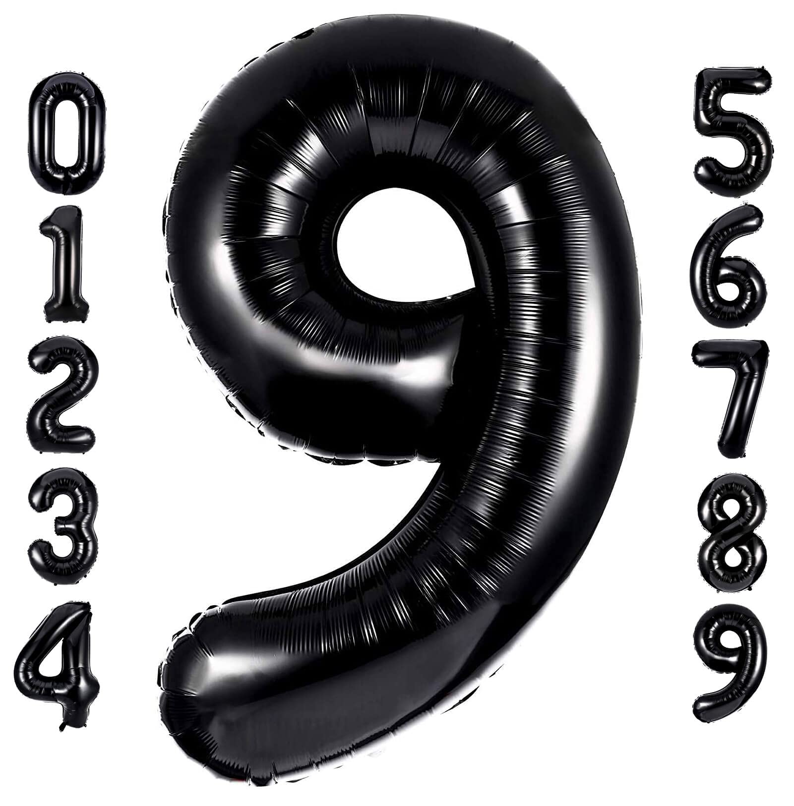 40 Inch Large Black Number 9 Balloon Extra Big Size Jumbo Digit Mylar Foil Helium Balloons for Birthday Party Celebration Decorations Graduations Wedding Anniversary Baby Shower Supplies Photo Shoot