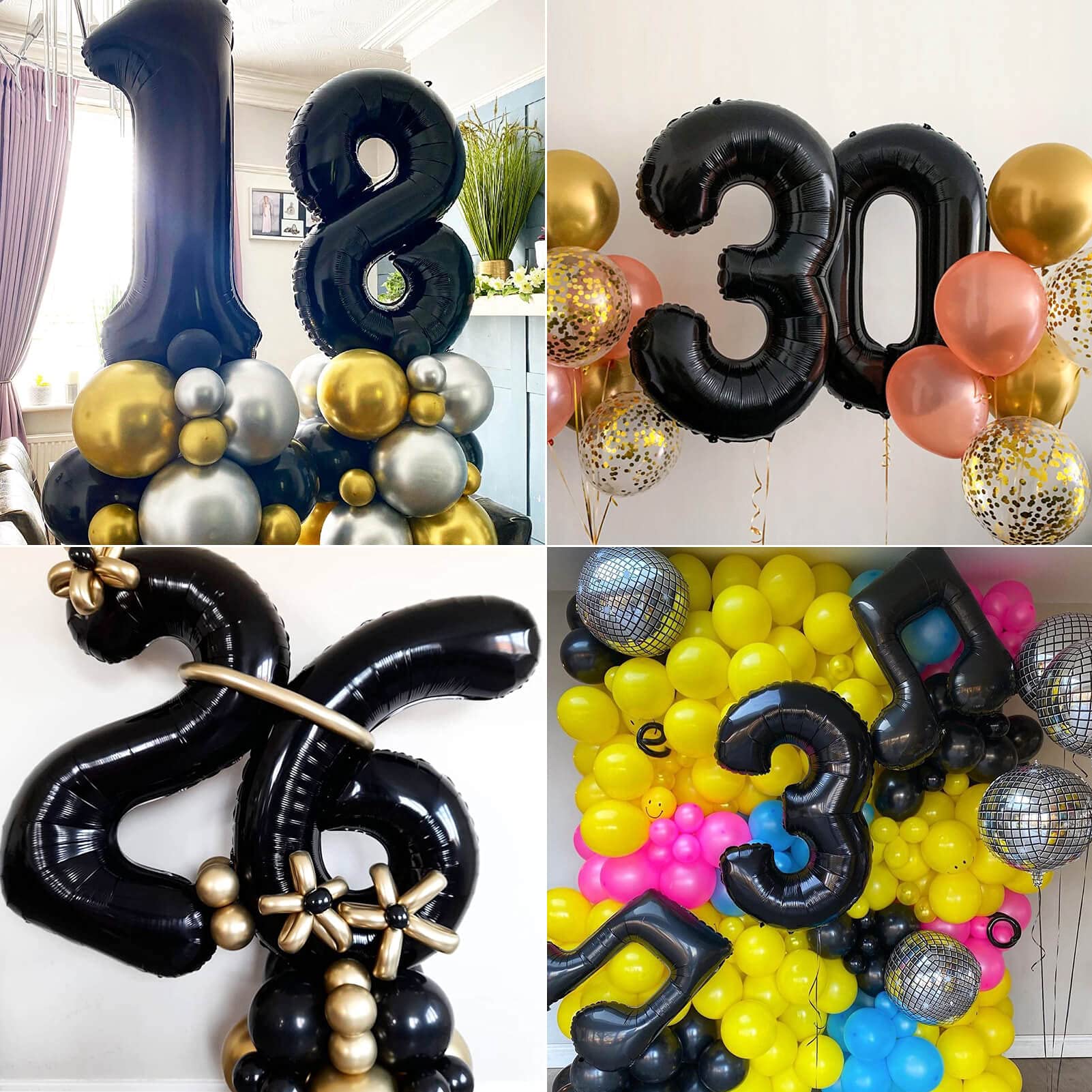 40 Inch Large Black Number 9 Balloon Extra Big Size Jumbo Digit Mylar Foil Helium Balloons for Birthday Party Celebration Decorations Graduations Wedding Anniversary Baby Shower Supplies Photo Shoot