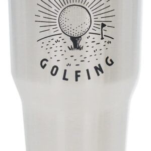 Magic Pine I'd Rather Be Golfing Insulated Stainless Steel Tumbler w Lid, (30 Ounce) Funny Golf Gift for Golfers - Mug for Travel, Fathers Day, Birthday, Coffee, Dad, Gag Gift, Flask for the Course