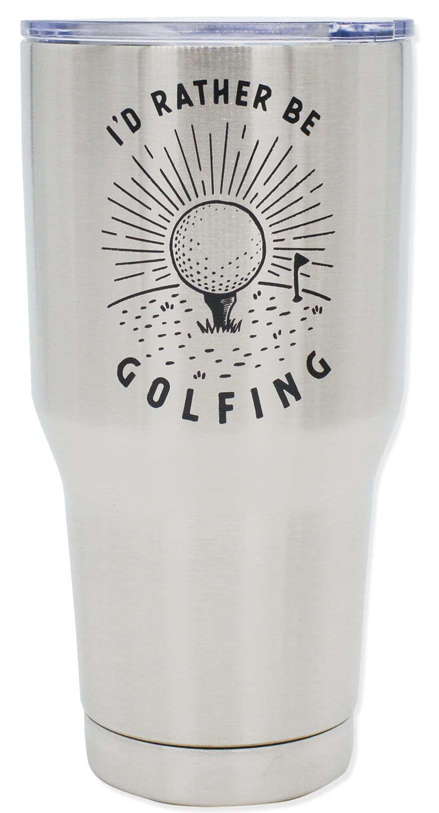 Magic Pine I'd Rather Be Golfing Insulated Stainless Steel Tumbler w Lid, (30 Ounce) Funny Golf Gift for Golfers - Mug for Travel, Fathers Day, Birthday, Coffee, Dad, Gag Gift, Flask for the Course