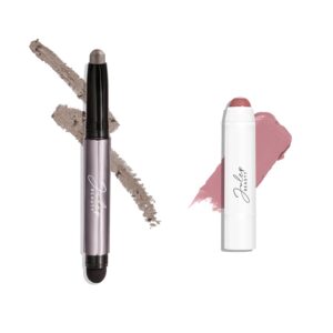 julep eyeshadow 101 crème to powder waterproof eyeshadow stick, taupe shimmer & it's balm tinted lip balm + buildable lip color, dusty orchid shimmer