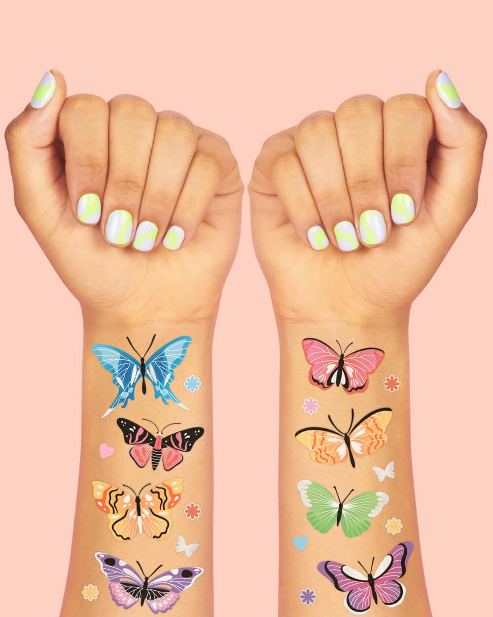 xo, Fetti Butterfly Temporary Tattoos - 46 Glitter Styles | Rainbow Fairy Birthday Party Supplies, Monarchs, Hearts, Flowers, Garden Arts and Crafts