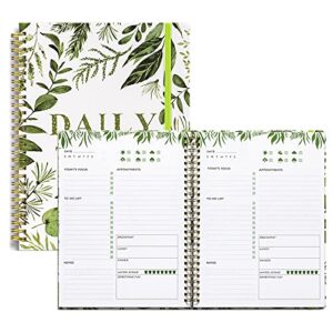 cheneyboo to do list notebook undated: daily journal, 5.7"x8.5" daily to do list planner notebook with inner pocket,water inter checklist, meals planner, office organization planners for women