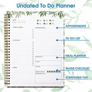 Cheneyboo To Do List Notebook Undated: Daily Journal, 5.7"x8.5" Daily To Do List Planner Notebook with Inner Pocket,Water Inter Checklist, Meals Planner, Office Organization Planners for Women