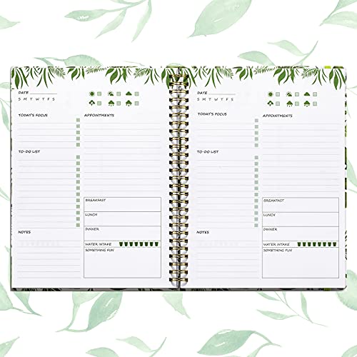 Cheneyboo To Do List Notebook Undated: Daily Journal, 5.7"x8.5" Daily To Do List Planner Notebook with Inner Pocket,Water Inter Checklist, Meals Planner, Office Organization Planners for Women