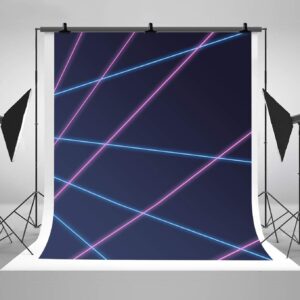 Sensfun Laser Line Photography Backdrop Neon Laser Tag Birthday Party Night Game On Indoor Photobooth Background Glow Photo Studio Backdrops Fabric 5x7ft