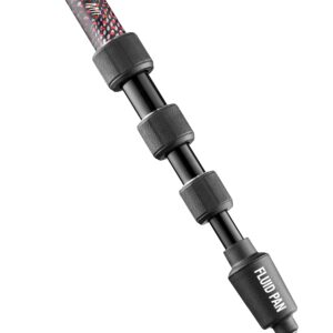 Manfrotto Element MII Video Aluminium Fluid Monopod, Slim and Lightweight, Loads up to 16kg, Foldable Fluid Base, 4 Sections, Twist Locks, for mirrorless and DSLR Cameras,Red