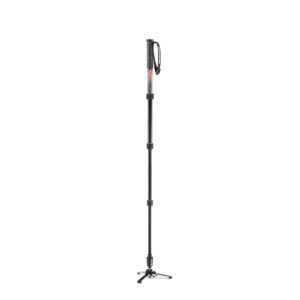 Manfrotto Element MII Video Aluminium Fluid Monopod, Slim and Lightweight, Loads up to 16kg, Foldable Fluid Base, 4 Sections, Twist Locks, for mirrorless and DSLR Cameras,Red