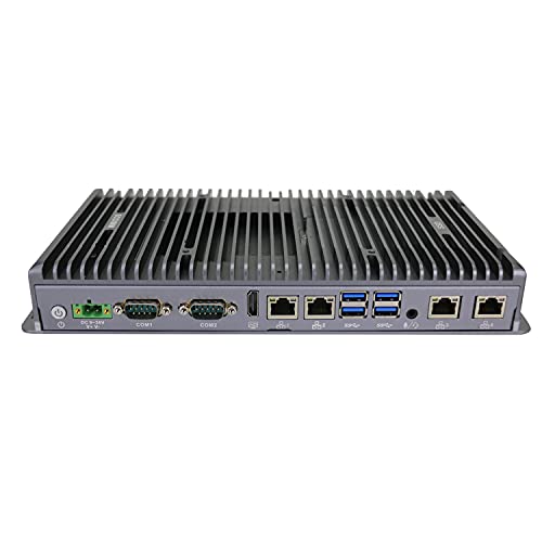 HUNSN Fanless Mini PC, Industrial Computer, IPC, Windows 11 or Linux Ubuntu, I7 8565U 8559U 8569U 8650U, IX02, TPM2.0, 9-36V, Watchdog, WOL, 4G Supported, 4 x LAN, 4 x COM, 16G RAM, 512G SSD, 1TB HDD