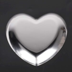 Raguso Stainless Steel Heart-Shaped Jewelry Display Tray, Silver, 3-Inch