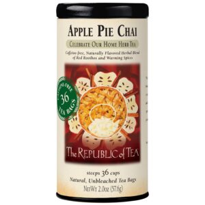 the republic of tea - apple pie chai herbal tea, 36 tea bags